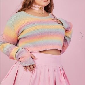 Sugar Thrillz Rainbow Crop Sweater